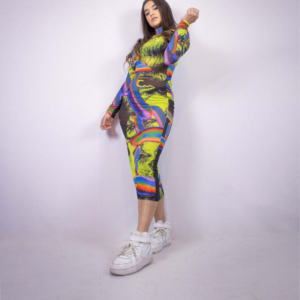 Neon Frequency Mesh Dress