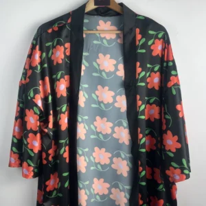 Flowers Black Kimono