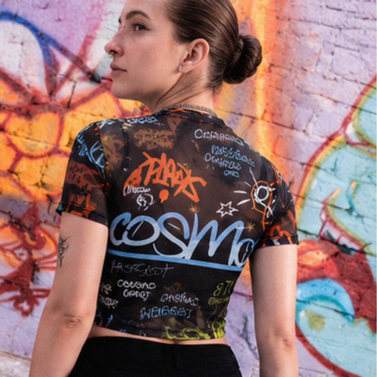 Cosmos Mesh Top – Graffiti Edition - Image 2