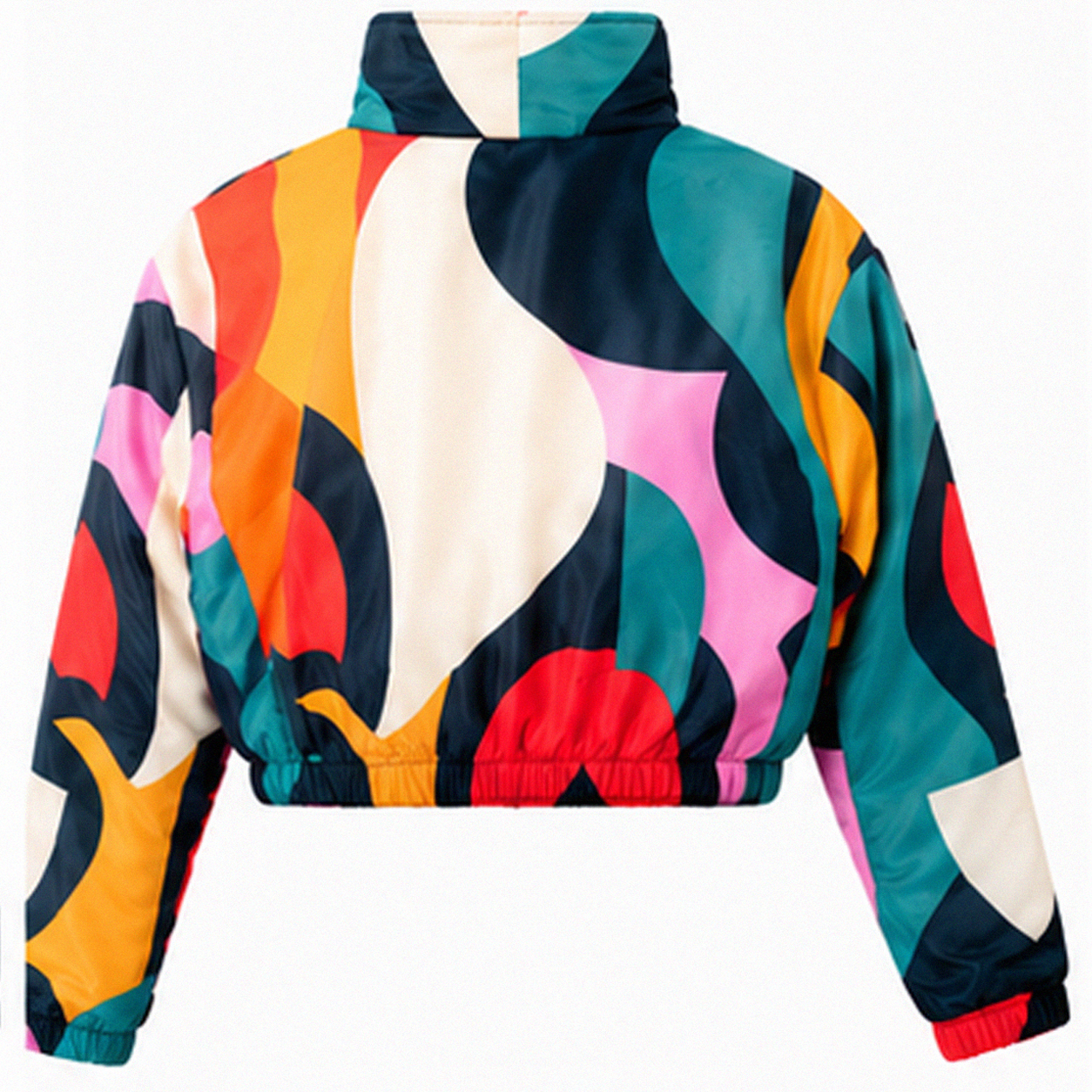 Abstract Wave Cropped Parka - Image 4