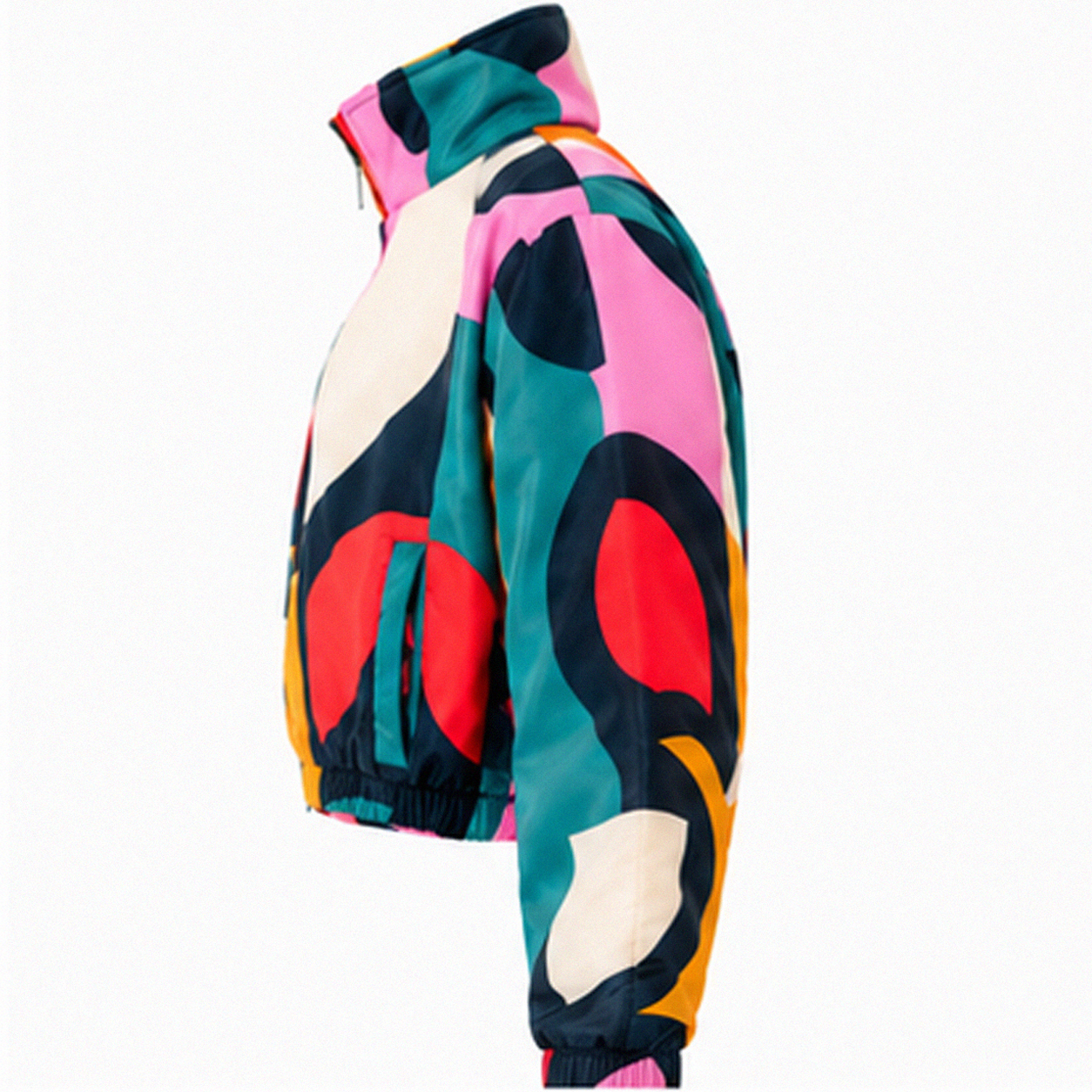Abstract Wave Cropped Parka - Image 5